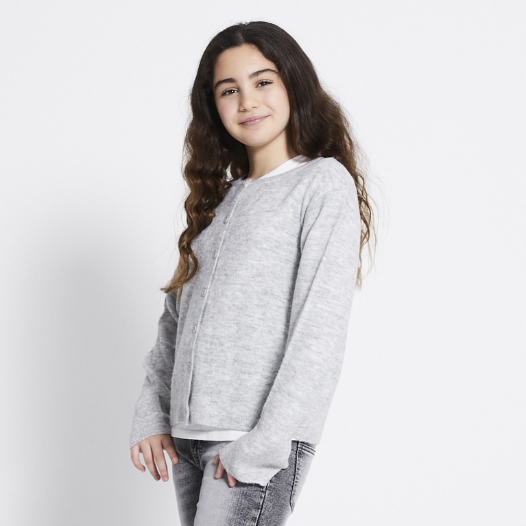 Basic knit cardigan "Siri star" Grey Melange 2